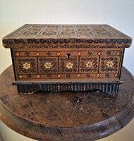 Copper-beaten wooden chest
