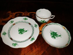 Herend green appony pattern tea breakfast set