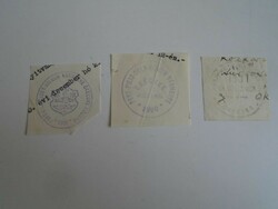 D202498  ÓKÉCSKE  régi bélyegző-lenyomatok   3 db.   kb 1900-1950's