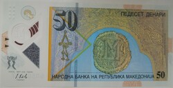 Macedonia 50 dinars 2018 unc polymer
