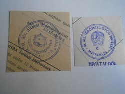 D202482 MÁTRAHÁZA  régi bélyegző-lenyomatok  2 db.   kb 1900-1950's
