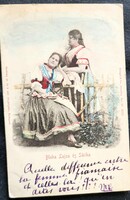 Cca. 1898 BLAHA LUJZA + BLAHA SÁRIKA KORABELI EREDETI SZINES FOTÓ LAP STRELISKY