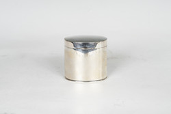 Silver art deco style oval box