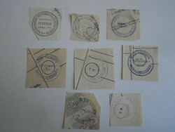 D202452 round sheet of old stamp impressions 8 pcs. About 1900-1950's