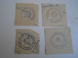 D202470 LEVELEK KÖZSÉG   régi bélyegző-lenyomatok  4 db.   kb 1900-1950's