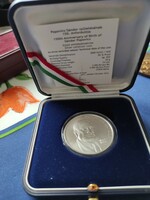 Silver commemorative coin of Sándor Popovics