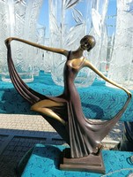 Bronz art deco táncos hölgy szobor