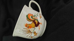 Lubiana porcelain retro tea/cocoa mug with rooster