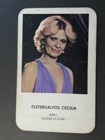 Card calendar 1980 - Cecilia Esztergályos, Mokép cinema operating company retro, old pocket calendar
