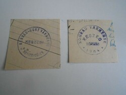 D202504 KESZEG  (NÓGRÁD vm)   régi bélyegző-lenyomatok   2 db.   kb 1900-1950's