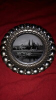 Old beautiful metal-based decorative table bowl / ashtray Szeged 12 cm diameter as shown in the pictures