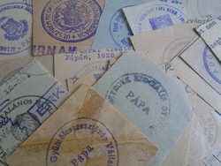 D202503 PÁPA  régi bélyegző-lenyomatok   21 db.   kb 1900-1950's