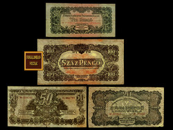 Vh.. 10 - 20 - 50 - 100 pengős issued by the Red Army!