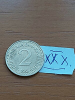 Yugoslavia 2 dinars 1985 nickel-brass xxx