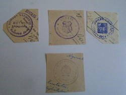 D202464  KUTAS  régi bélyegző-lenyomatok  4 db.   kb 1900-1950's