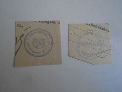 D202465  KÜLSŐBŐCS  régi bélyegző-lenyomatok  2 db.   kb 1900-1950's