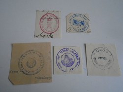 D202499  ÓNOD  régi bélyegző-lenyomatok   5 db.   kb 1900-1950's