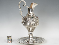 Silver huge decorative jug with stones