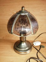Retro üveglapos asztali éjjeli lámpa - 26 cm magas