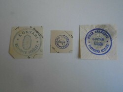 D202448  KONYÁR régi bélyegző-lenyomatok 3 db.   kb 1900-1950's