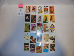 Twenty-five old card calendars - 1972 - together