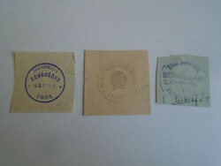 D202456 KŐVÁGÓÖRS  régi bélyegző-lenyomatok  3 db.   kb 1900-1950's