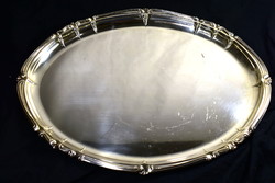 Neo-baroque silver-plated large oval marked tray!