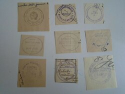 D202508 MEZŐKERESZTES -BORSOD vm.   régi bélyegző-lenyomatok   9 db.   kb 1900-1950's