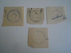D202513 MOHÁCS  régi bélyegző-lenyomatok   4 db.   kb 1900-1950's