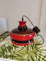 Nyugatnémet vintage kerámia függeszték lámpa fat lava piros