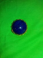 Antik gyönyörű kék köves Viktoriánus bross kitűző réz foglalatban bizsu ékszer a képek szerint