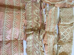 Old, rare, antique pink paper needlework patterns, crochet patterns