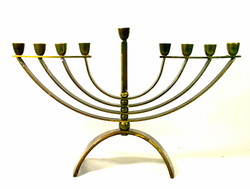 Modern style bronze menorah - Judaica candle holder