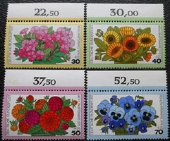N904-7sz / Germany 1976 people's welfare : garden flowers stamp series postal clear arch edge summary number