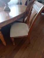 Antique extendable dining table with 6 chairs and gift fruit holder