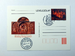 Stamped postcard - 1994. Béla Mónus: Christmas wing altar, with first-day and occasional stamps