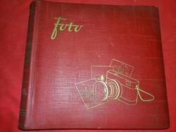 Antique gdr - ddr . Ndk German red leather canvas photo album empty waiting for photos according to the pictures