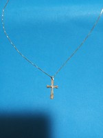 Gold necklace with cross pendant