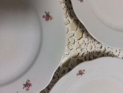 Zsolnay floral, old porcelain flat plates