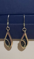 Silver, handcrafted, stone earrings