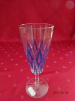 French crystal champagne glass in blue. Vmc reim. He has!