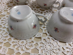 Zsolnay floral porcelain tea cups, 5 pcs
