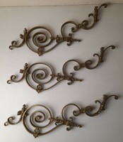 3 antique bronze chandelier arms