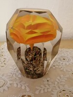 Sheet-polished, solid paperweight, made of glass