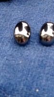 Pair of ear clips decorated with art deco sterling silver hematite gemstones