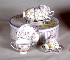 Levendulás porcelán teás szett (57223)