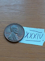 Usa 1 cent 1960 / d, abraham lincoln, copper-zinc xxxiv