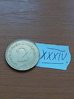 Yugoslavia 2 dinars 1982 xxxiv