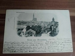 Antik lap, Franciaország,Strassburg, 1898-ból, kiadó:Kunstanstalt Lautz & Isenbeck , Darmstadt