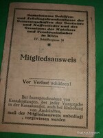 Antik 1930 Bécs vendéglátóipari egészségbiztosítási és tagsági könyv a képek szerint